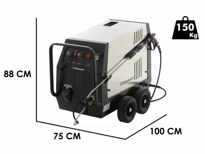 Idromatic Astra 150.15 - Nettoyeur haute pression &agrave; eau chaude triphas&eacute; - pompe en laiton