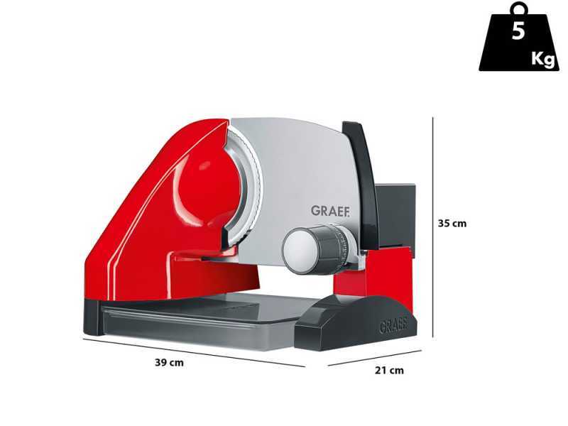 Graef SKS 500 Rouge  - Trancheuse 2 en 1 avec trancheuse &agrave; l&eacute;gumes - Lame de 170 mm
