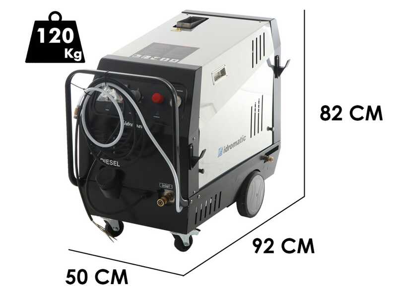 Idromatic Eco 170.13 - Nettoyeur haute pression professionnel &agrave; eau chaude - triphas&eacute; - 180 bar - 780 l/h