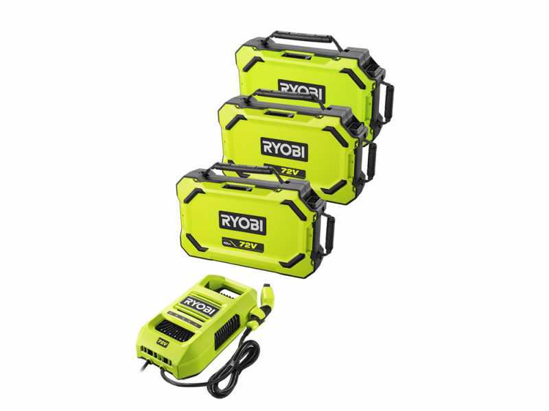 Ryobi ZTRX137 - Tondeuse autoport&eacute;e &agrave; rayon de braquage z&eacute;ro sur batterie - 72V/30Ah - Coupe de 137cm - 2en1