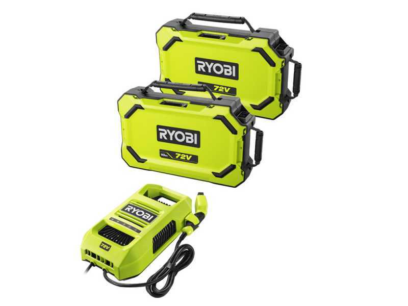 Ryobi ZTRX76 - Tondeuse autoport&eacute;e &agrave; batterie et rayon de braquage z&eacute;ro - 72V/20 Ah coupe de 76 cm - 2en1