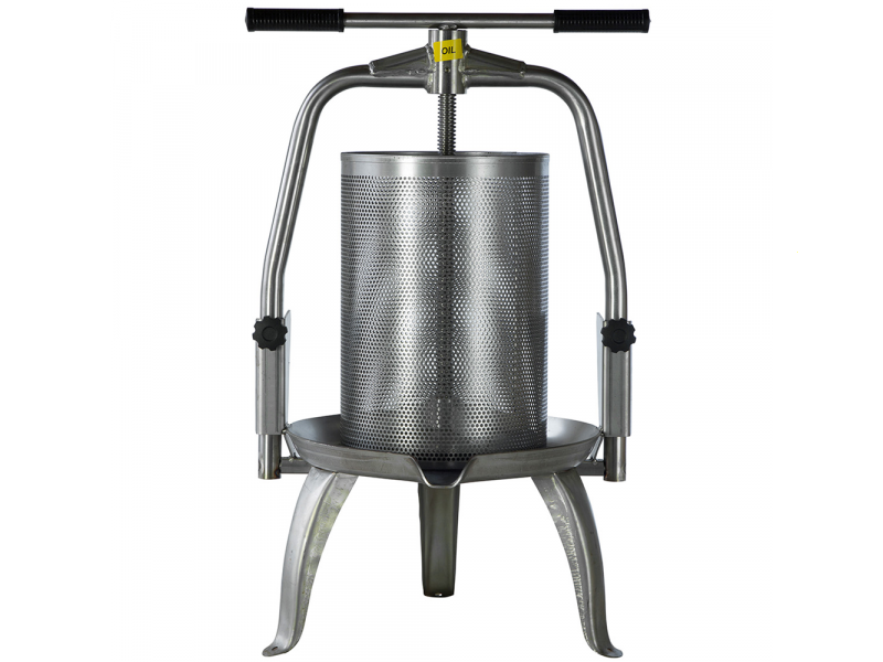 Baesso V30 Inox - Pressoir &agrave; vis pour fruits et l&eacute;gumes 30 L &ndash; Cage en acier inoxydable