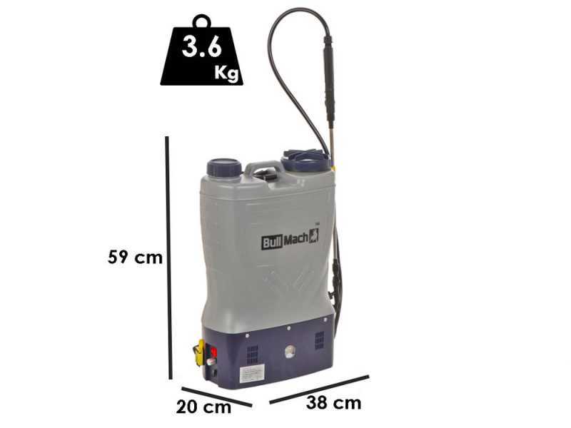 BullMach Pandora 16E Li - Pompe de pulv&eacute;risation &agrave; dos &eacute;lectrique &agrave; batterie - 12V 8Ah