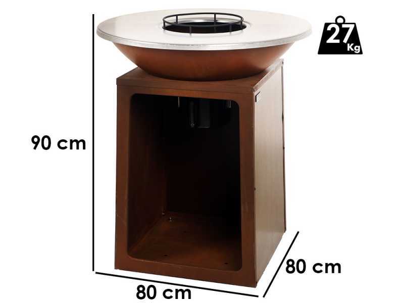 RoyalFood COR-4000 - Barbecue &agrave; bois en corten