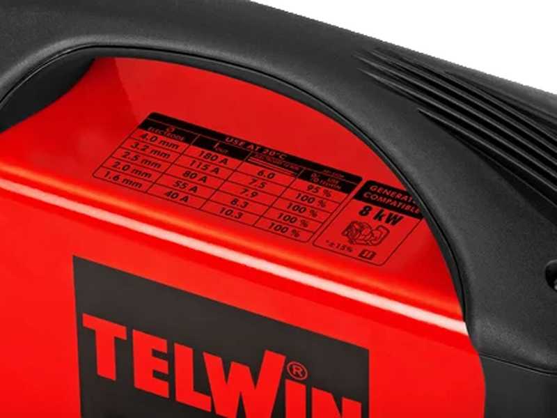 Telwin 211S ACX - Poste &agrave; souder &agrave; inverter &agrave; &eacute;lectrode et TIG &agrave; courant continu - 180 A