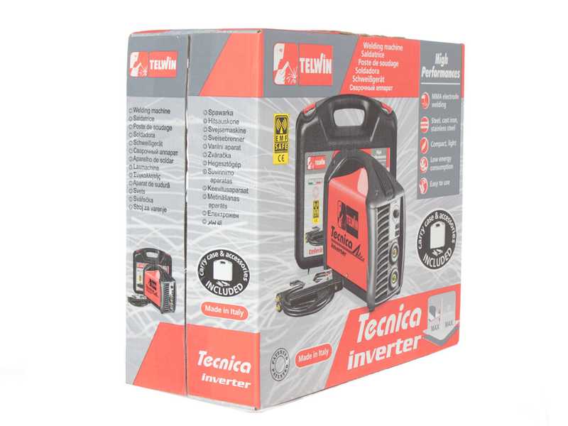 Telwin 211S ACX - Poste &agrave; souder &agrave; inverter &agrave; &eacute;lectrode et TIG &agrave; courant continu - 180 A