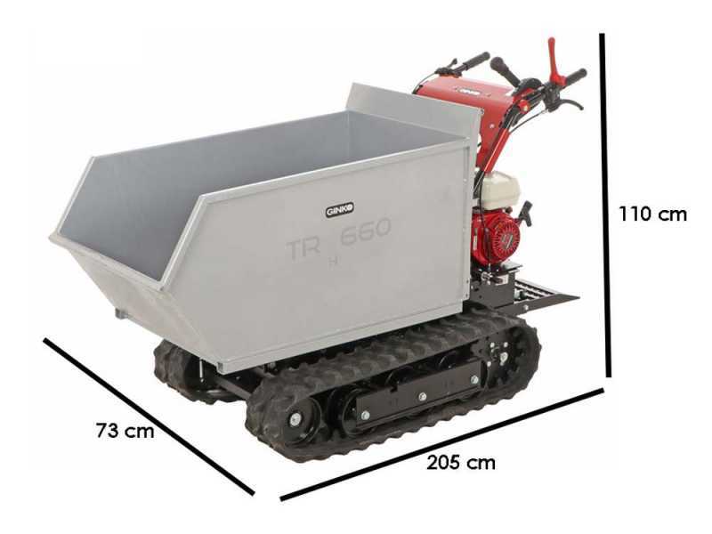 GINKO TR 660 - Brouette &agrave; moteur thermique sur chenille dumper - Moteur Honda GX 200