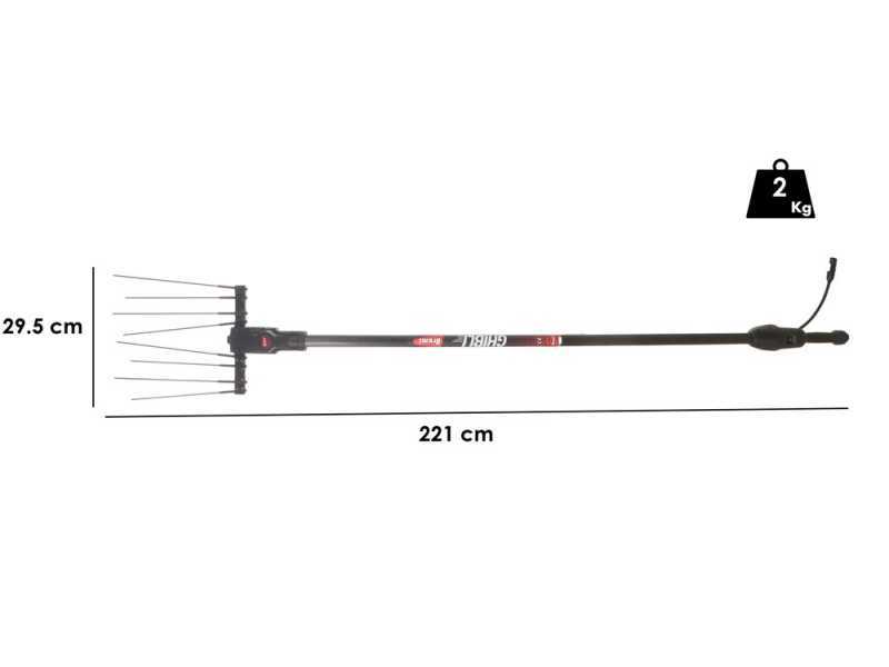 Brumi Ghibli 36V - Peigne vibreur &eacute;lectrique &agrave; batterie - Perche carbone 200cm