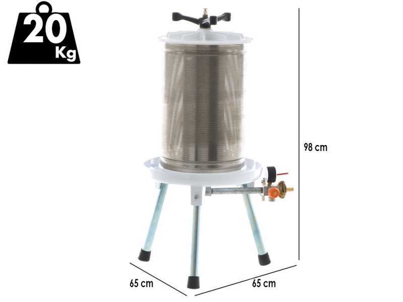 Enotecnica Pillan Carezza - Pressoir hydraulique &agrave; fruits 40 L - Cuve INOX 