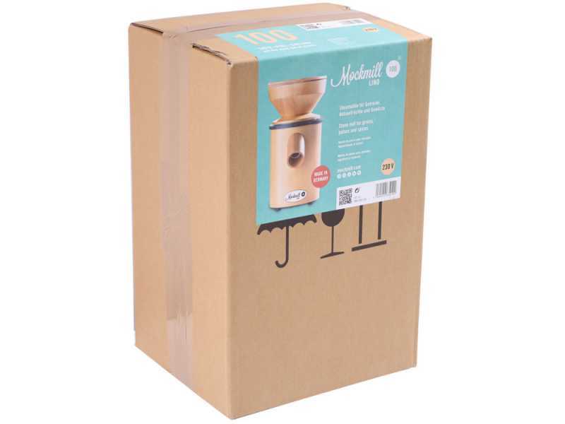 Mockmill Lino 100 - Moulin pour farine en bois avec meules en pierre - 360W
