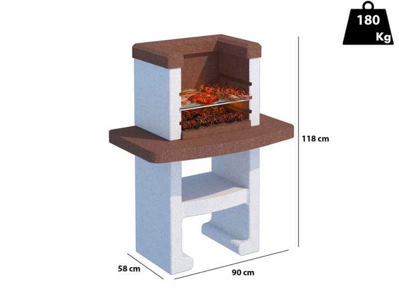Linea VZ Toscana - Barbecue &agrave; bois et charbon en ma&ccedil;onnerie