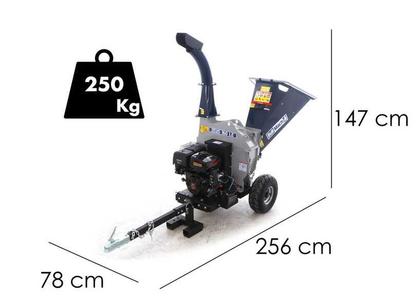 BullMach ZEUS 160 LE - Broyeur &agrave; moteur thermique remorquable - Loncin 420cm3 avec d&eacute;marrage &eacute;lectrique