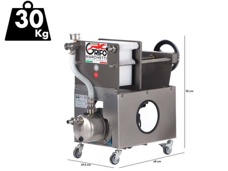 Grifo Professional Inox 10 - Filtre pour vin &agrave; plaques - Pompe &oelig;nologique pour filtrer le vin