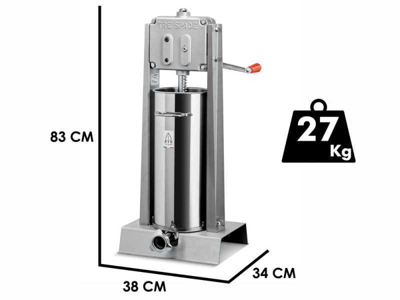 Tre Spade 15/V Deluxe - Poussoir &agrave; saucisse vertical manuel 15 kg - 2 vitesses