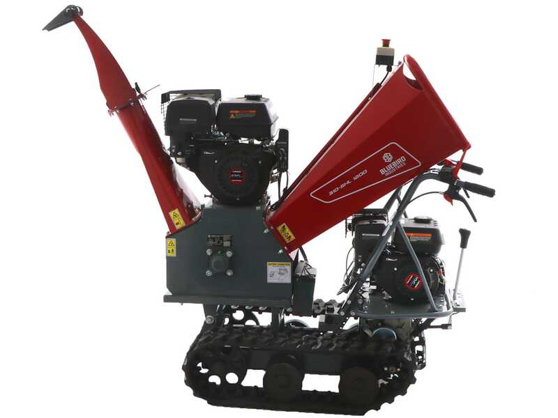 Blue Bird 310-SHL 1200 - Broyeur de branches autotract&eacute; &agrave; chenilles sur brouette - Moteur Loncin G420F