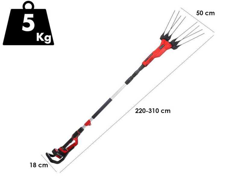 Einhell GE-FS 18/53 - Peigne vibreur &eacute;lectrique 220/310 &agrave; batterie au lithium 18V 4Ah - Perche t&eacute;lescopique en aluminium