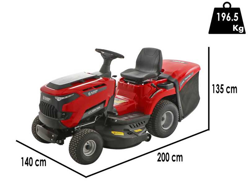 Blue Bird LT C102H TWIN - Tracteur tondeuse avec bo&icirc;te hydrostatique - bac de ramassage 245 L