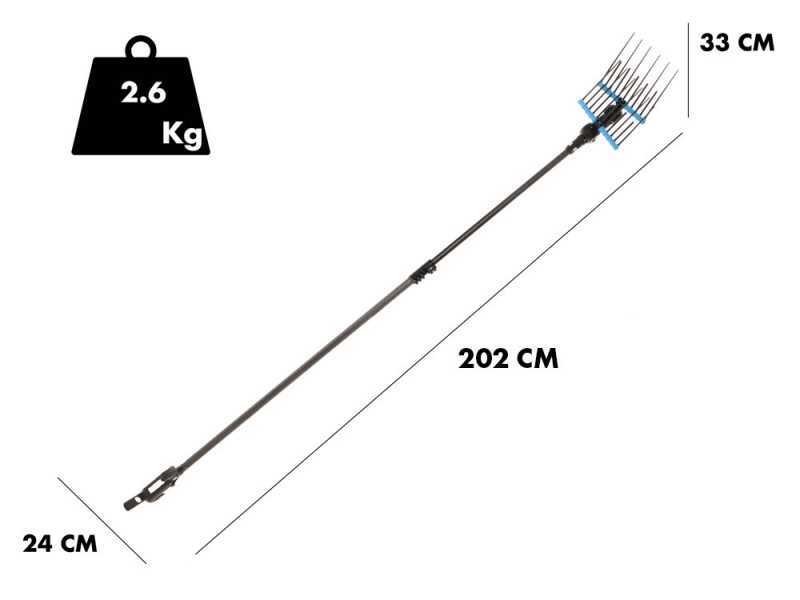 Campagnola alice STAR ECO de 150-220 cm - Peigne vibreur &eacute;lectrique - Perche en carbone