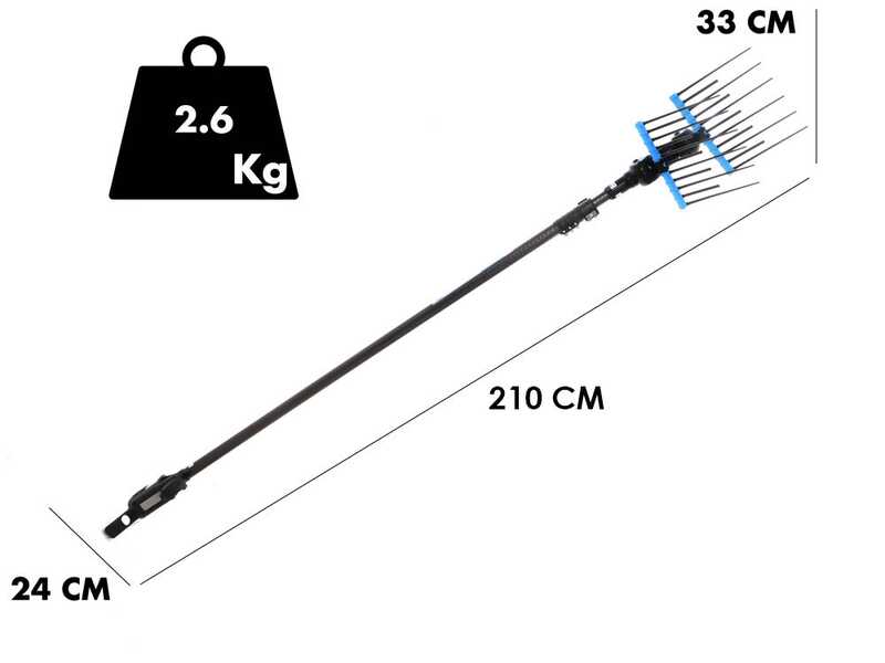 Campagnola alice STAR ECO - Perche en carbone - 210 - 280 cm - Peigne vibreur &eacute;lectrique