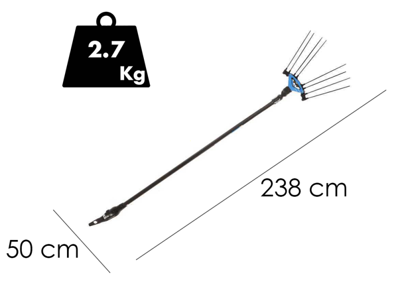 Campagnola Icarus V1 58 - 200 cm Perche fixe en Carbone -  Peigne vibreur &eacute;lectrique