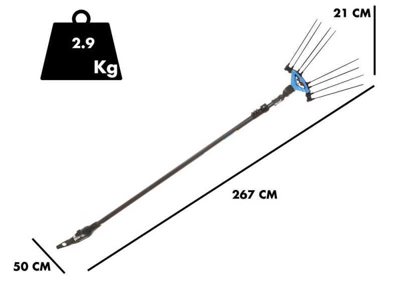 Campagnola Icarus V1 58  - 185-270 cm avec perche en carbone - Peigne vibreur &eacute;lectrique - Batterie &agrave; dos incluse