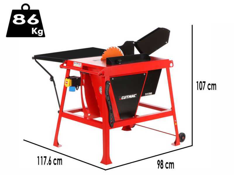 Docma Cutmac BSF315 - Scie &agrave; b&ucirc;ches avec plan de travail - 230V