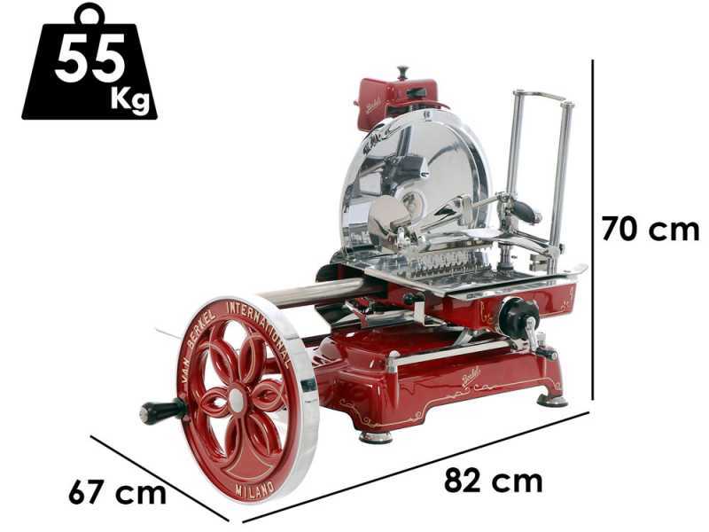 Berkel B114 - Trancheuse &agrave; volant avec pi&eacute;destal - Lame en acier au chrome de 320 mm - Rouge