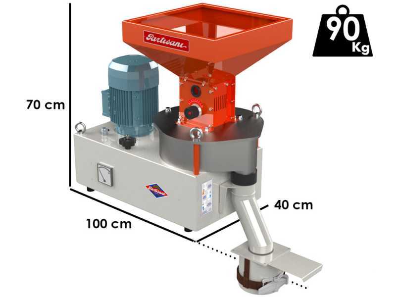 Partisani MB250S - Moulin &eacute;lectrique avec meules en pierre - Triphas&eacute; 1800W