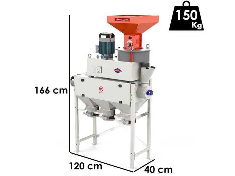 Partisani Combi Junior - Moulin &eacute;lectrique avec meules en pierre - Triphas&eacute;