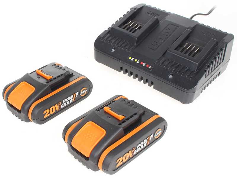 WORX twin pack WG927E - Tondeuse &agrave; gazon et coupe-bordures &agrave; batterie - 40V - 2x 2Ah