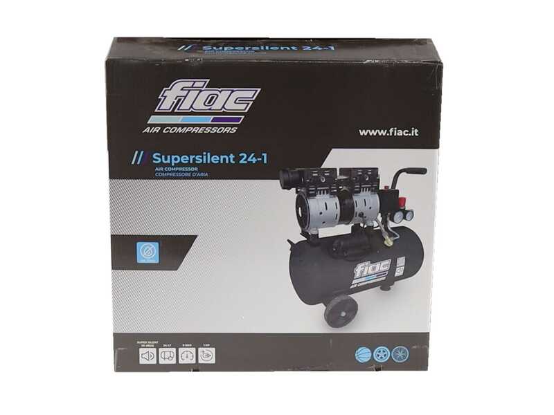 Fiac SUPERSILENT 24/1 - Compresseur &eacute;lectrique monophas&eacute; silencieux oil-less - Moteur 1 CV - 24 L