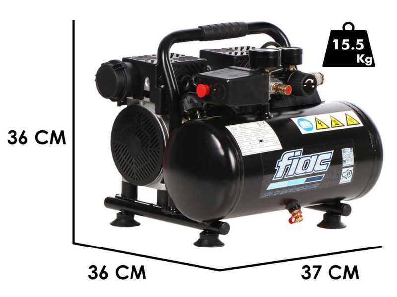 Fiac SUPERSILENT 6/1 - Compresseur d'air &eacute;lectrique compact portatif 1 CV - 6 L
