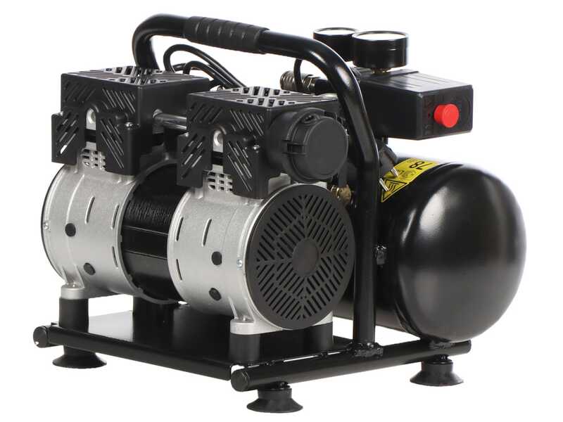 Fiac SUPERSILENT 6/1 - Compresseur d'air &eacute;lectrique portatif monophas&eacute; silencieux, oil-less - Moteur 1 CV - 6 L