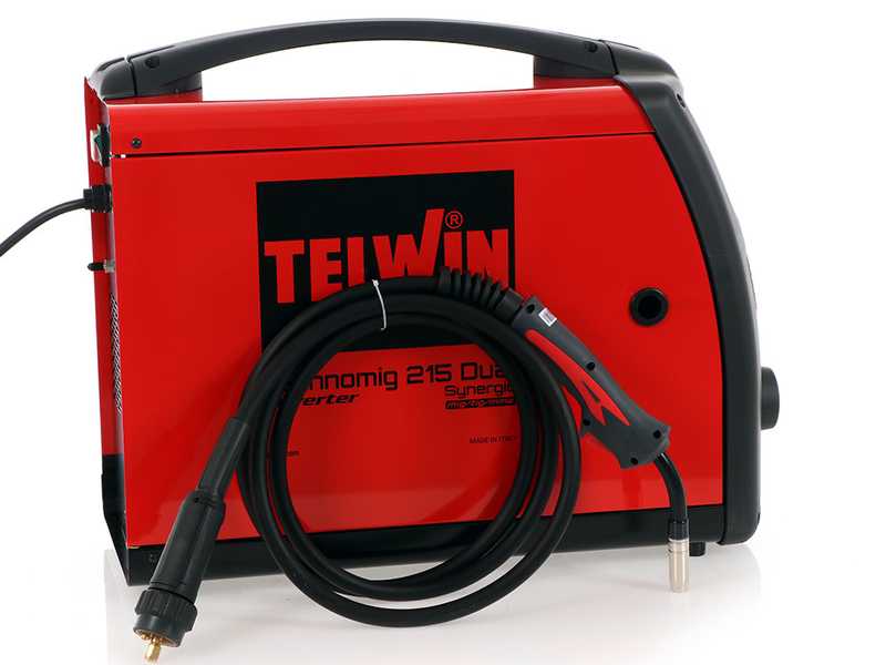 Telwin Technomig 215 Dual Synergic - Poste &agrave; souder inverter multiprocessus - GAZ/NO GAZ-MIG-MAG, MMA et TIG - 