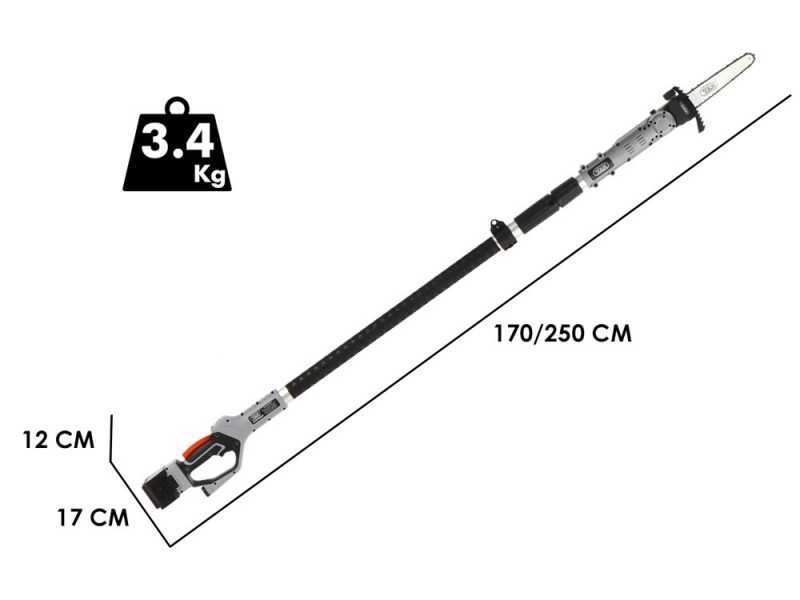 Volpi KVS7000P - perche &eacute;lagueuse &agrave; batterie sur perche t&eacute;lescopique - 2x 21.6V 4.0Ah