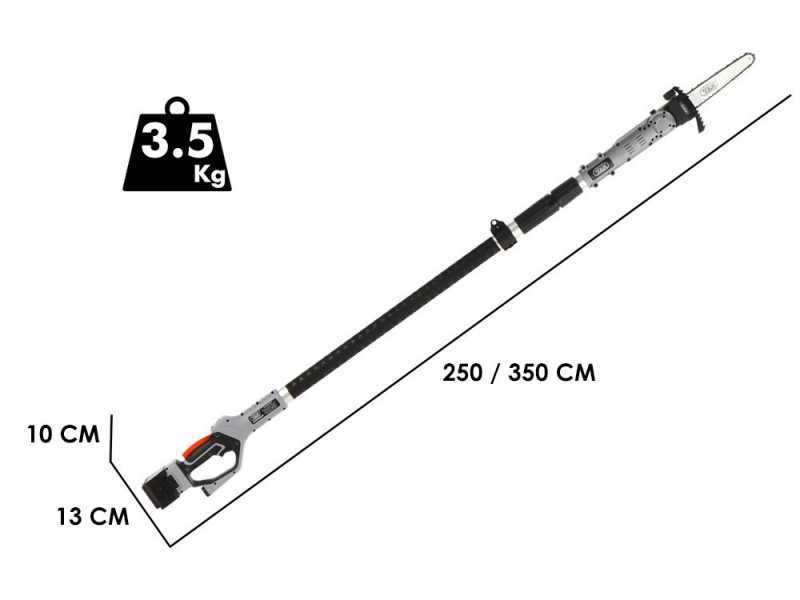 Volpi KVS7100P - Perche &eacute;lagueuse &agrave; batterie sur perche t&eacute;lescopique - 2x 21.6V 4.0Ah