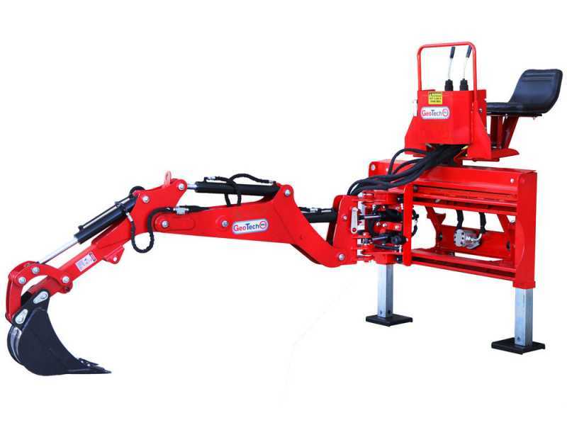 GeoTech-Pro BHS 225 - Pelle r&eacute;tro pour tracteur avec d&eacute;placement lat&eacute;ral