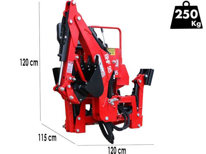 GeoTech Pro BHF 95 - Pelle r&eacute;tro pour tracteur fixe