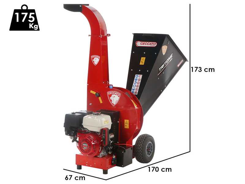 Ceccato Tritone BIG - Broyeur de branche thermique - Moteur Honda GX390 d&eacute;marrage &eacute;lectrique