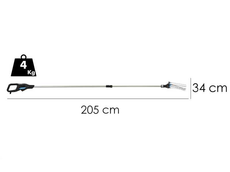 Campagnola Hercules 6 ECO Plug-in - Perche en aluminium - 205 - 275 cm - Peigne vibreur &eacute;lectrique &agrave; batterie