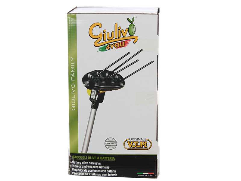 Volpi Giulivo 4YOU 706 - Peigne vibreur &eacute;lectrique &agrave; batterie - 240cm - perche fixe pour r&eacute;colte d'olives