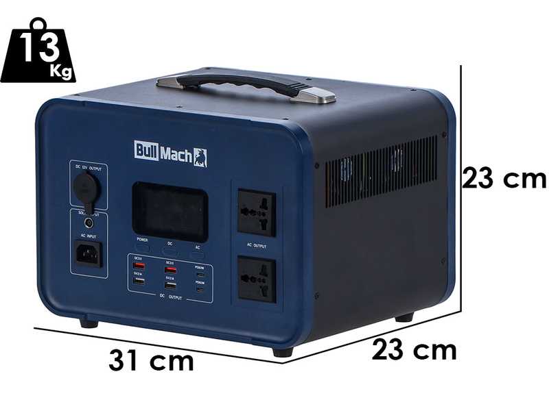 BullMach Elektron 1000 - Power Station Portable - 1000W/1008Wh 3.2V