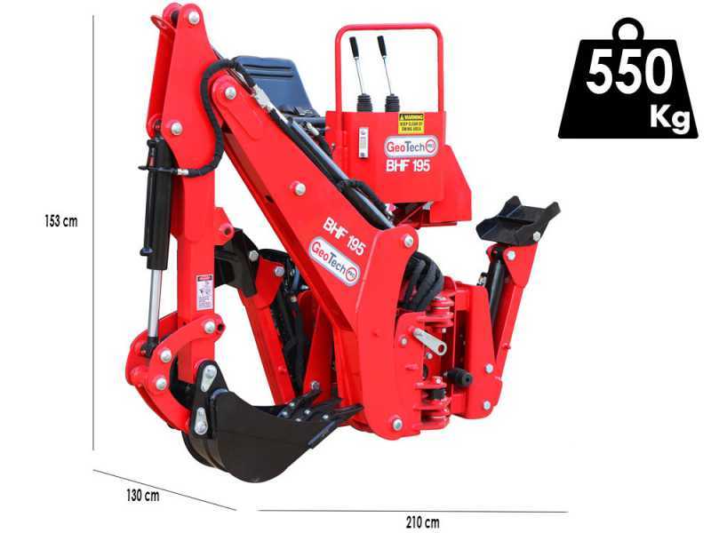 GeoTech Pro BHF 195 - Pelle r&eacute;tro fixe pour tracteur