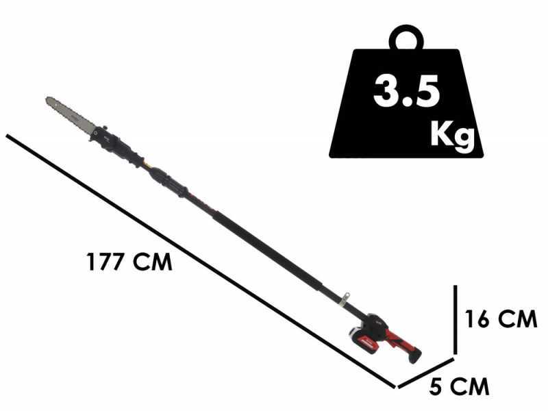 Blue Bird PCS 22-10 - &Eacute;lagueuse t&eacute;lescopique &agrave; batterie - 2x 21V 5 Ah