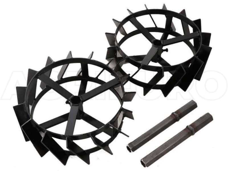 Accessoire paire de roues en fer professionnelles + paire de moyeux hexagonaux interne 27 mm