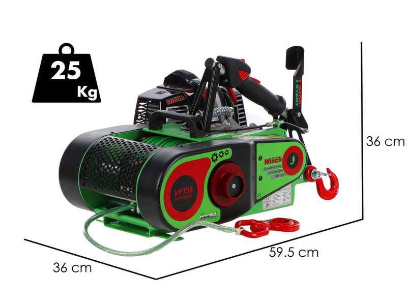 Docma VF155 Automatic Ultralight - Treuil forestier - moteur Solo HP50E-A - C&acirc;ble en dyneema &Oslash; 5mm de 80m