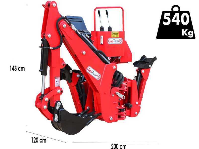 GeoTechPro BHF 225 - Pelle r&eacute;tro fixe pour tracteur