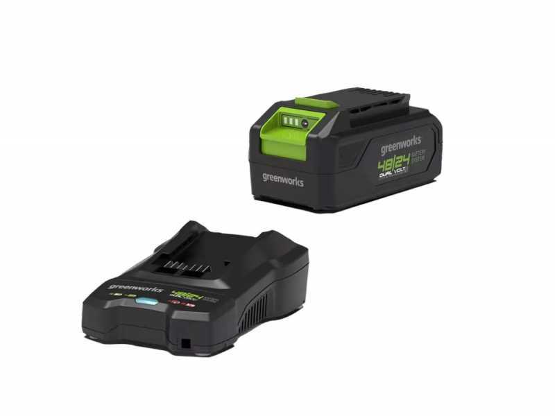 Greenworks GD48TCS - Tron&ccedil;onneuse &agrave; batterie - Guide 30 cm - 48V 2Ah
