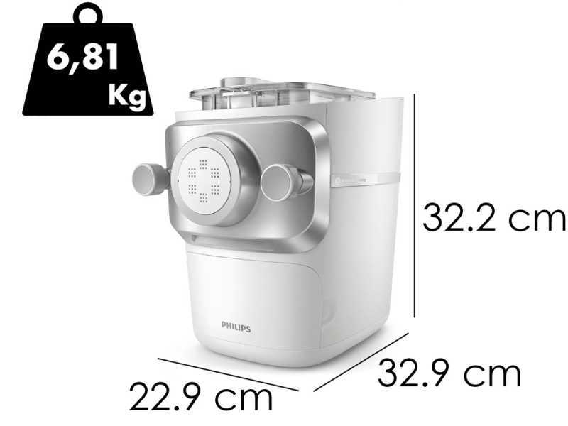 Philips Pasta Maker 7000 HR2660/00 - Machine &agrave; p&acirc;te &eacute;lectrique 2 in 1 - P&eacute;trissage et extrusion