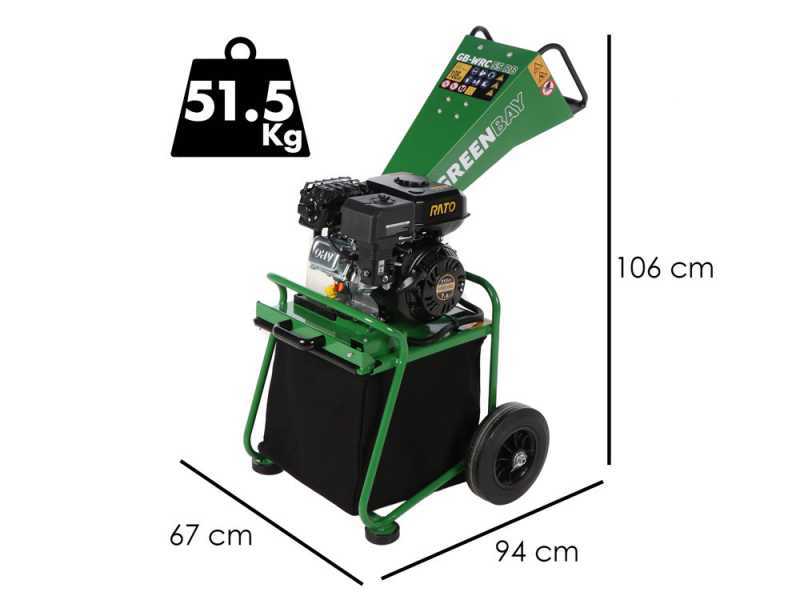 Broyeur de branches thermique GreenBay GB-WRC 50 L moteur &agrave; essence 7 CV